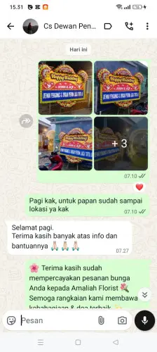 Testimonial Papan Bunga Pernikahan aweh