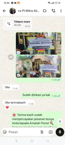 Testimonial Papan Bunga aweh