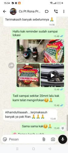 Testimonial Papan Bunga aweh